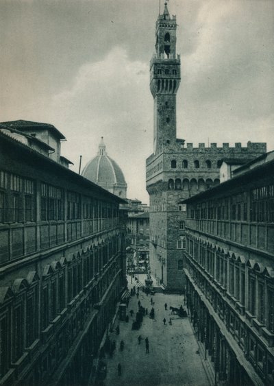 Le Palazzo Vecchio depuis la Galerie des Offices, Florence, Italie, 1927 - Eugen Poppel