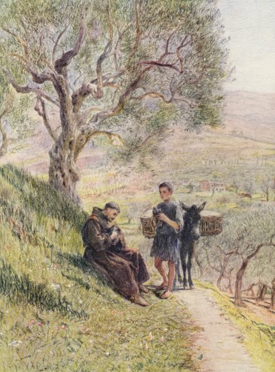 Saint François apprivoise les colombes sauvages - Eugene (after) Burnand