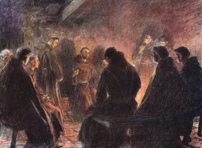Saint François et les frères discours de Dieu - Eugene (after) Burnand