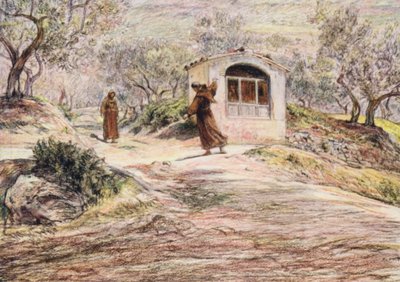 Saint François fait tourner Frère Massée plusieurs fois pour trouver le chemin qu