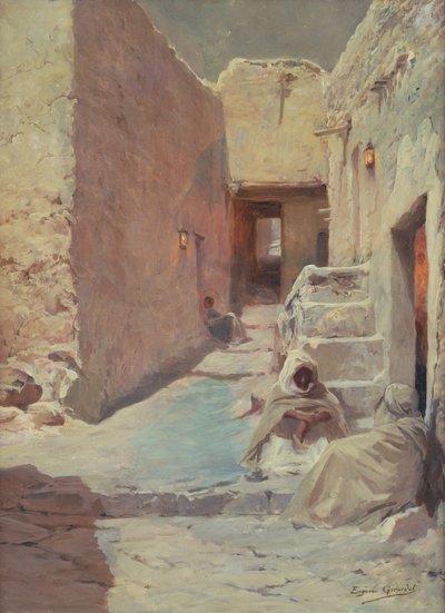 Scène de rue avec des Arabes - Eugene Alexis Girardet
