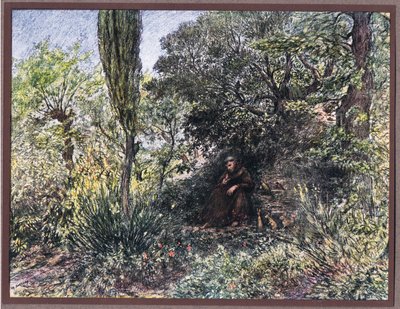 Un frère méditant en solitude - Eugene Burnand