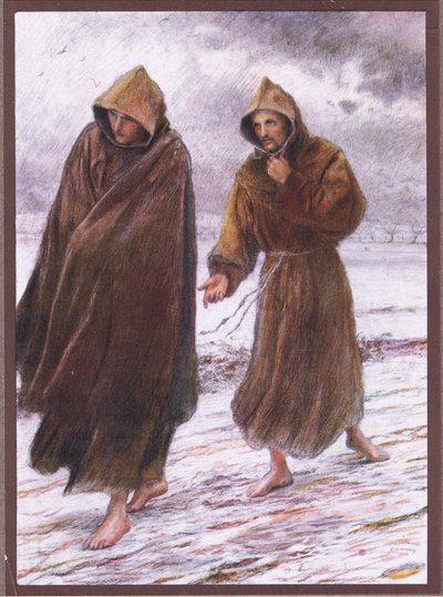 Saint François explique au frère Léo où se trouve la joie parfaite - Eugene Burnand
