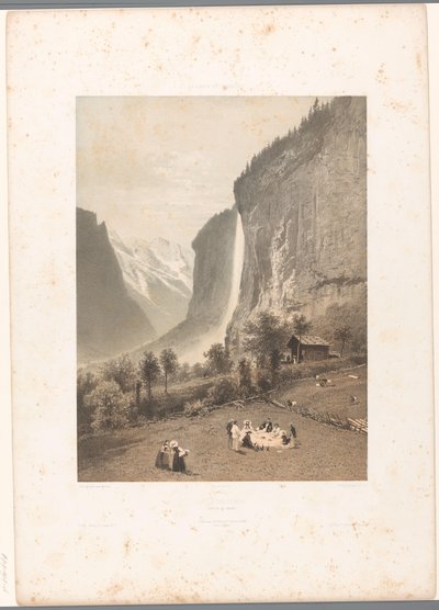 Pique-nique avec vue sur la cascade de Staubbach - Eugene Ciceri