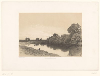 Paysage fluvial avec pêcheurs au crépuscule - Eugene Ciceri