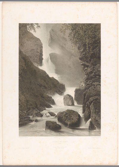 Vue de la cascade de Chède - Eugene Ciceri