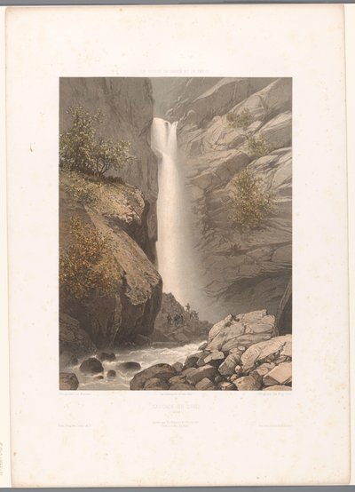 Vue de la cascade du Dard (série La Suisse, la Savoie et le Tyrol) - Eugene Ciceri