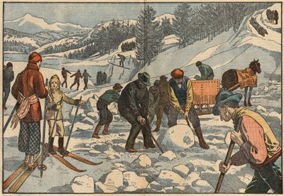 Les habitants des Alpes collectent des blocs de glace en hiver pour l
