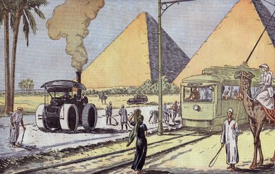 Vue des pyramides de Gizeh en Égypte, illustration d