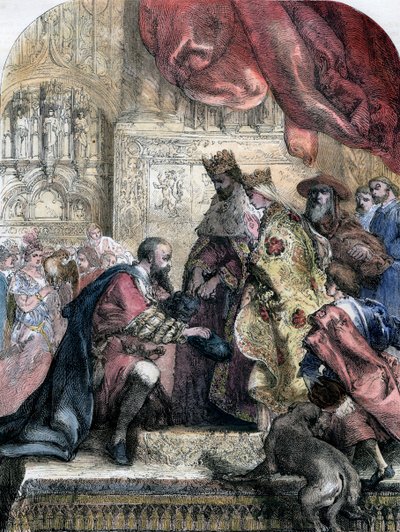 Réception de Colomb par Ferdinand et Isabelle, Barcelone, XVe siècle, XIXe siècle - Eugene Deveria