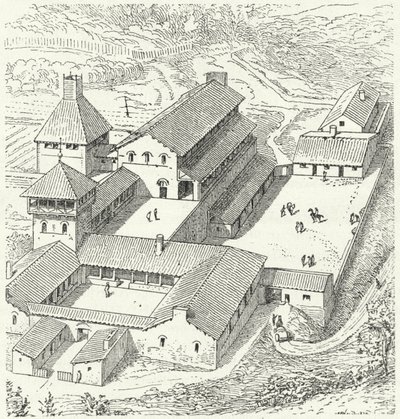 Palais royal mérovingien - Eugene Emmanuel after Viollet le Duc