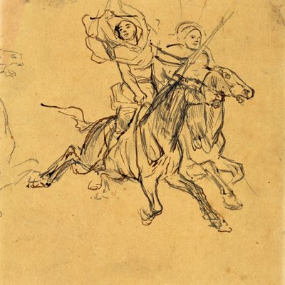 Studie von zwei Reitern - Eugène Fromentin