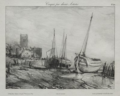 Bateaux de pêche le long de la plage - Eugene Isabey
