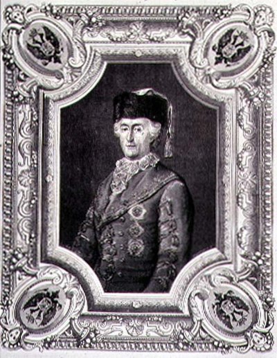 Portrait de Catherine II la Grande (1729-96) en costume de voyage, gravé par Stephane Pannemaker - Eugene Joseph (after) Viollat