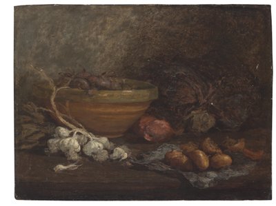 Nature morte avec des oignons - Eugene Louis Boudin