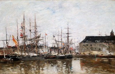 Trois-Mâts à Quai, Anvers, 1871 - Eugene Louis Boudin