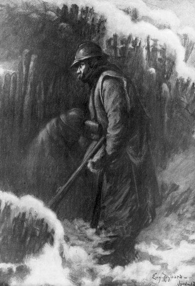 Service de garde à un petit poste, Première Guerre mondiale, janvier 1917 - Eugene Zigliara