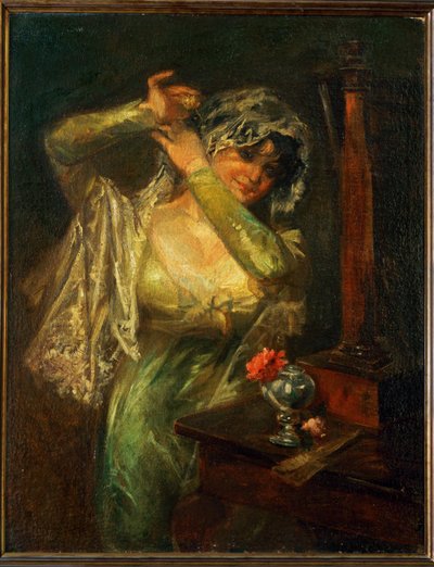 La Maja à la rose - Eugenio Lucas Velazquez