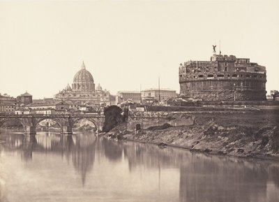 Veduta di Castel St Angelo. S. Pietro - Eugène Constant