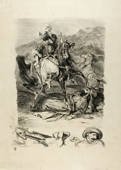 Combat entre Giaour et le Pacha - Eugène Delacroix