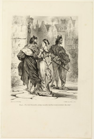 Faust essayant de séduire Marguerite, de Faust - Eugène Delacroix