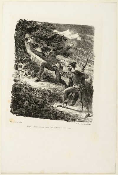 Faust et Méphistophélès dans les montagnes du Harz, de Faust - Eugène Delacroix