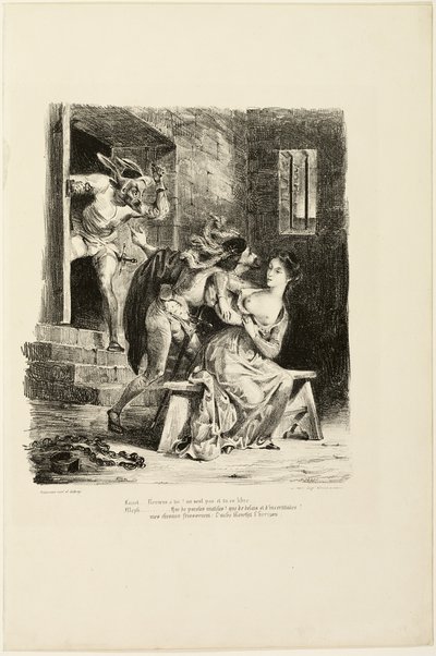 Faust dans la cellule de Marguerite, extrait de Faust - Eugène Delacroix