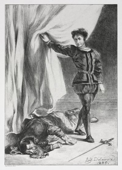Hamlet : Hamlet et le cadavre de Polonius - Eugène Delacroix
