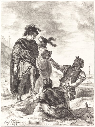 Hamlet et Horatio devant les fossoyeurs (Acte V, Scène I) - Eugène Delacroix