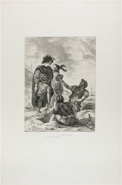 Hamlet et Horatio avec les fossoyeurs, planche 14 de Hamlet - Eugène Delacroix
