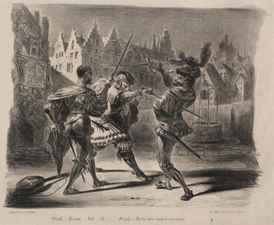 Illustrations pour Faust : Duel de Faust et de Valentin - Eugène Delacroix