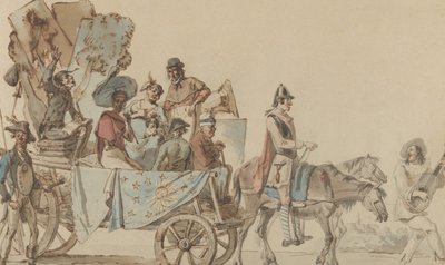 Troupe théâtrale en route - Eugène Delacroix