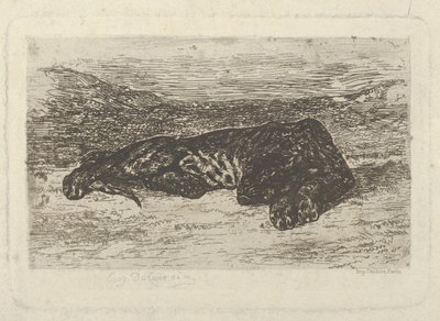 Tigre couché dans le désert, 1846 - Eugène Delacroix