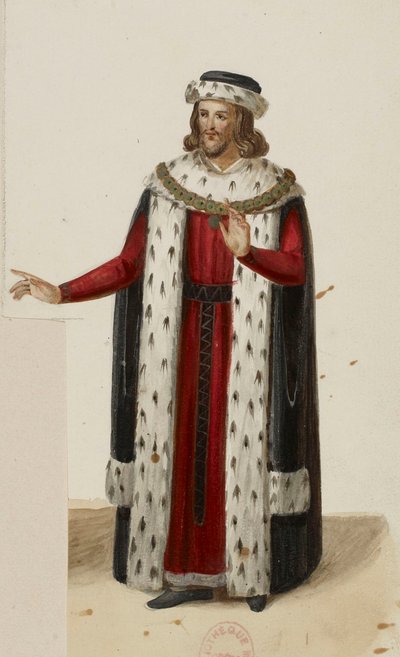 Costume of Enguerrand de Marigny (La Tour de Nesle, 1832) (cropped) - Eugène Du Faget