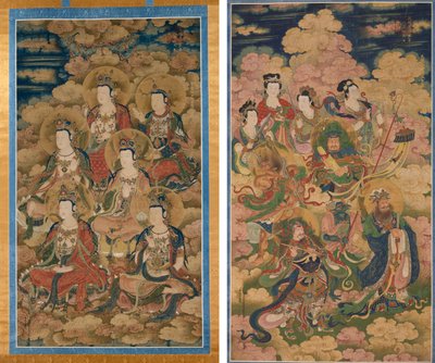 Les Bodhisattvas des dix étapes pour atteindre la connaissance la plus parfaite ; Les huit hôtes de Deva, Naga et Yakshi - Eugène Fromentin