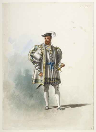Btv1b84558104 04 - Saint-Saëns - Henry VIII - Maquettes de costumes - Lacoste - 4ème Seigneur - Eugene Lacoste