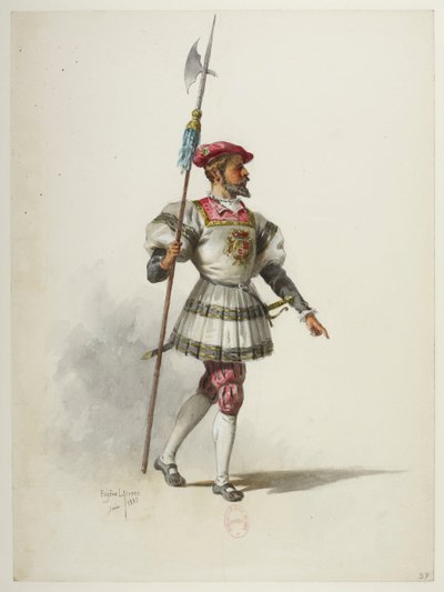 Btv1b84558104 37 - Saint-Saëns - Henry VIII - Maquettes de costumes - Lacoste - 37. Costume - Eugene Lacoste