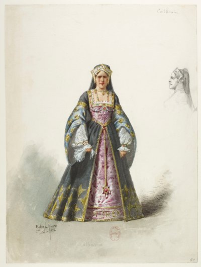 Btv1b84558104 61 - Saint-Saëns - Henri VIII - Maquettes de costumes - Lacoste - 61e Catherine - Eugene Lacoste