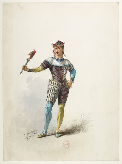 Btv1b84558104 75 - Saint-Saëns - Henry VIII - Maquettes de costumes - Lacoste - 71. Le fou du roi - Eugene Lacoste