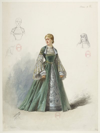 Btv1b84558104 80 - Saint-Saëns - Henry VIII - Maquettes de costumes - Lacoste - 76. Anne de Boleyn - Eugene Lacoste