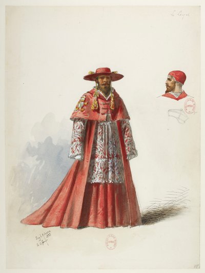 Btv1b84558104 82 - Saint-Saëns - Henry VIII - Maquettes de costumes - Lacoste - 78. Lé légat - Eugene Lacoste