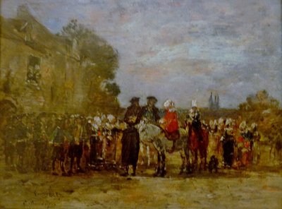 Français :  Noce à Quimper Mariage à Quimper - Eugene Louis Boudin