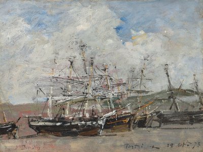 Portrieux. Le port à marée basse - Eugene Louis Boudin