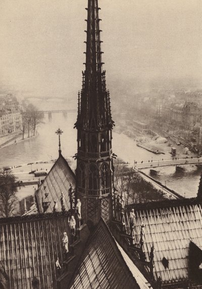 Paris : La fleche de Notre-Dame vue des tours ; La flèche de Notre-Dame vue des tours (photo n/b) - European Photographer