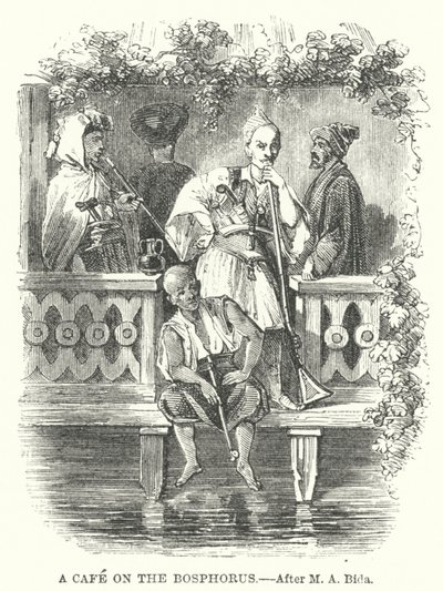 Un café sur le Bosphore (gravure) - European School