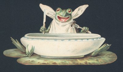 Une grenouille mangeant une mouche (lithographie couleur) - European School