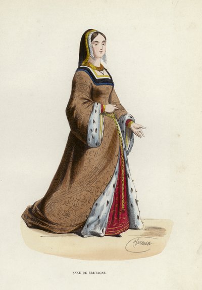 Anne de Bretagne (gravure en couleur) - European School