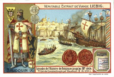Capture de Constantinople par Baudouin IX, comte de Flandre, 1204 - European School