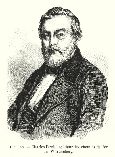 Charles Etzel, ingénieur des chemins de fer du Wurtemberg (gravure) - European School