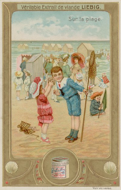 Enfants Écoutant la Mer dans un Coquillage - European School